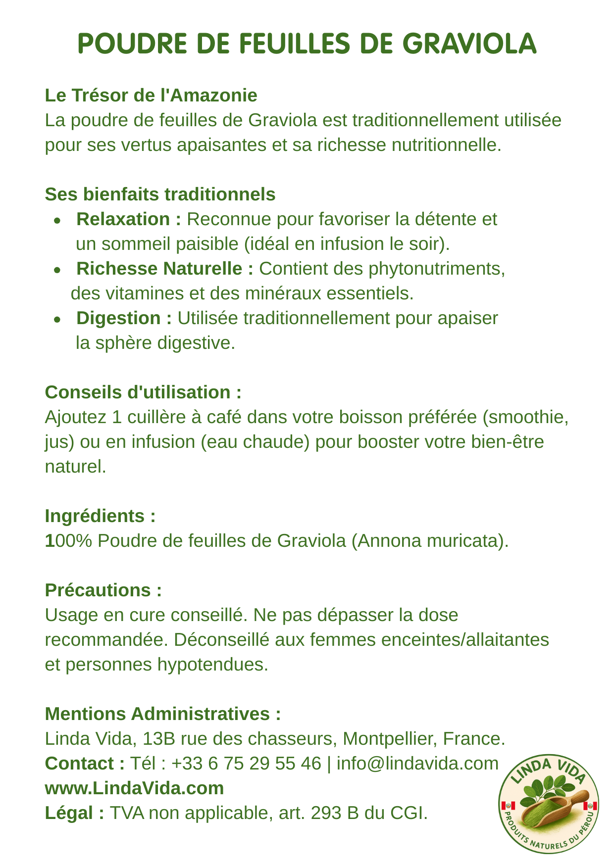 GRAVIOLA (Soursop) POWDER | Soothing &amp; Digestion