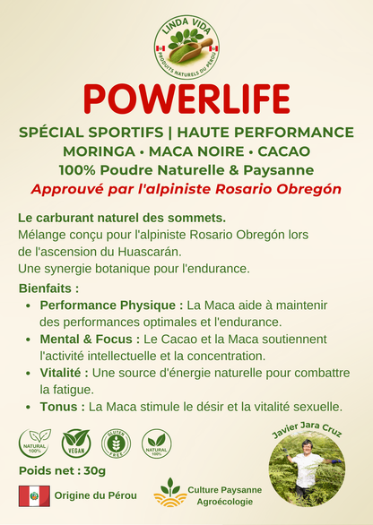 POWERLIFE - Sports blend: Moringa, Black Maca &amp; Cocoa