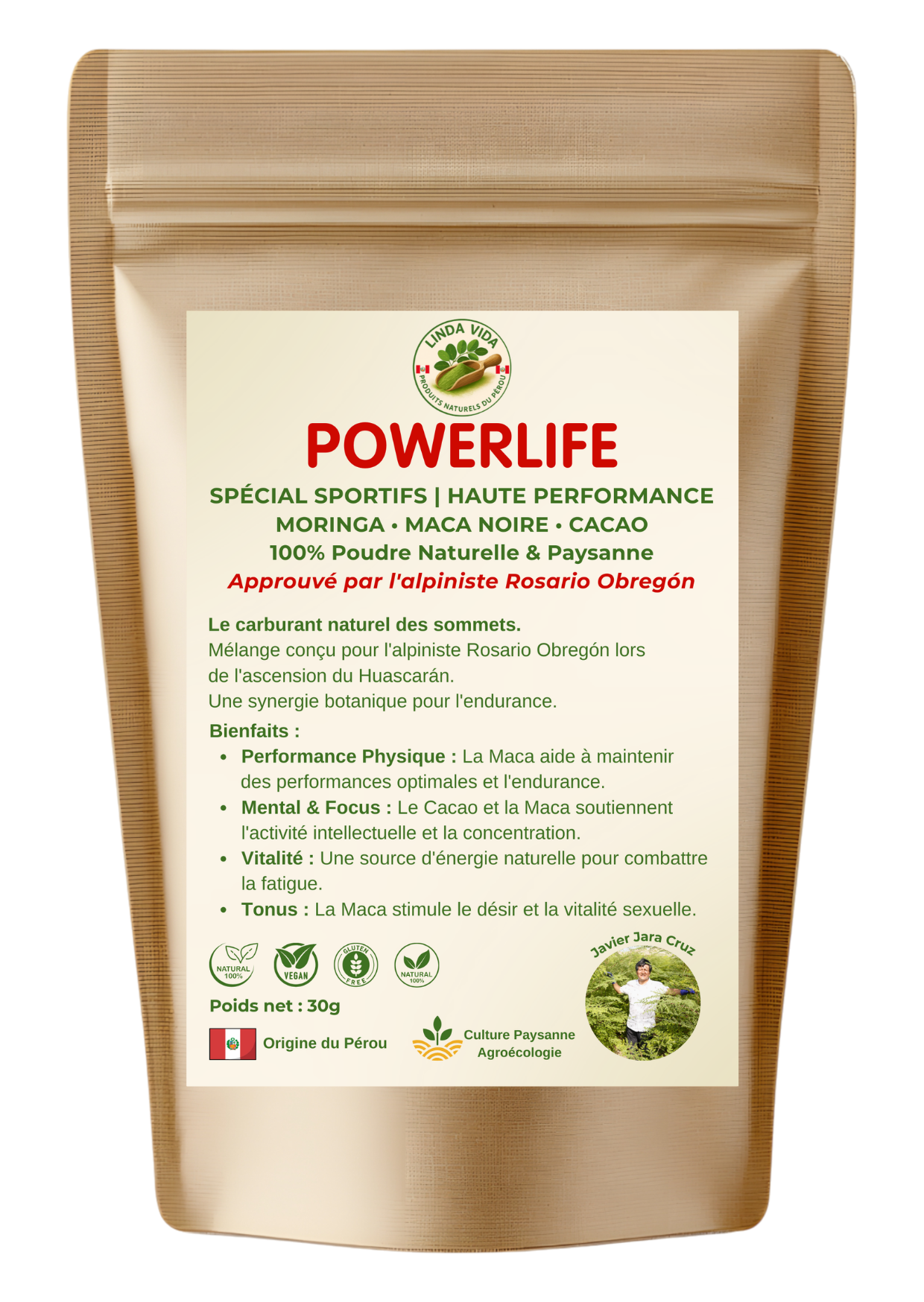 POWERLIFE - Sports blend: Moringa, Black Maca &amp; Cocoa