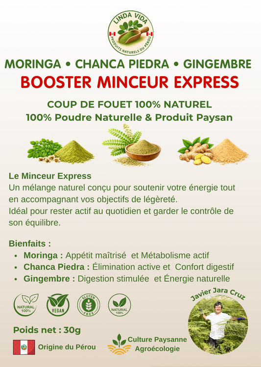 Booster Minceur Express |Moringa, Chanca Piedra & Gingembre